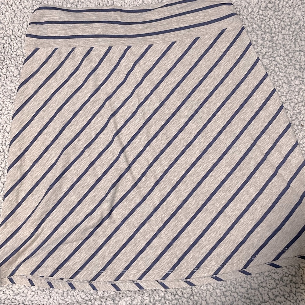 Gray/Blue Stripe A-Line Skirt